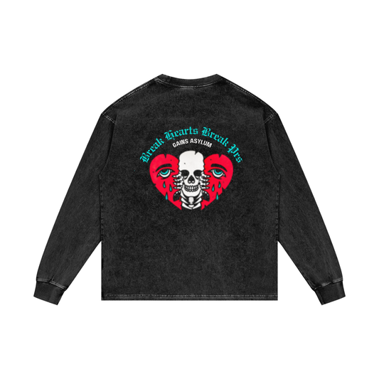 Shadowflex Heartbreak Acid Wash Long Sleeve T-Shirt